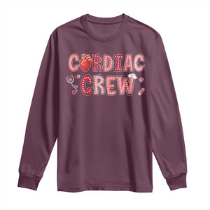 Valentine Cardiac Nurse Long Sleeve Shirt Heart Anatomy TS10 Maroon Print Your Wear