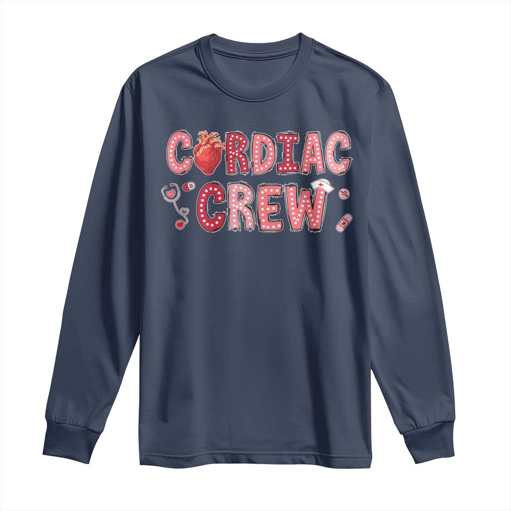 Valentine Cardiac Nurse Long Sleeve Shirt Heart Anatomy TS10 Navy Print Your Wear