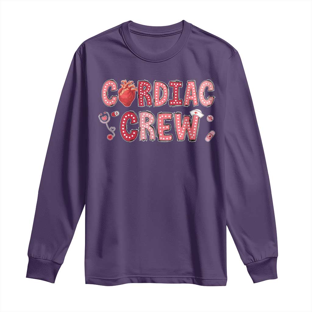 Valentine Cardiac Nurse Long Sleeve Shirt Heart Anatomy TS10 Purple Print Your Wear