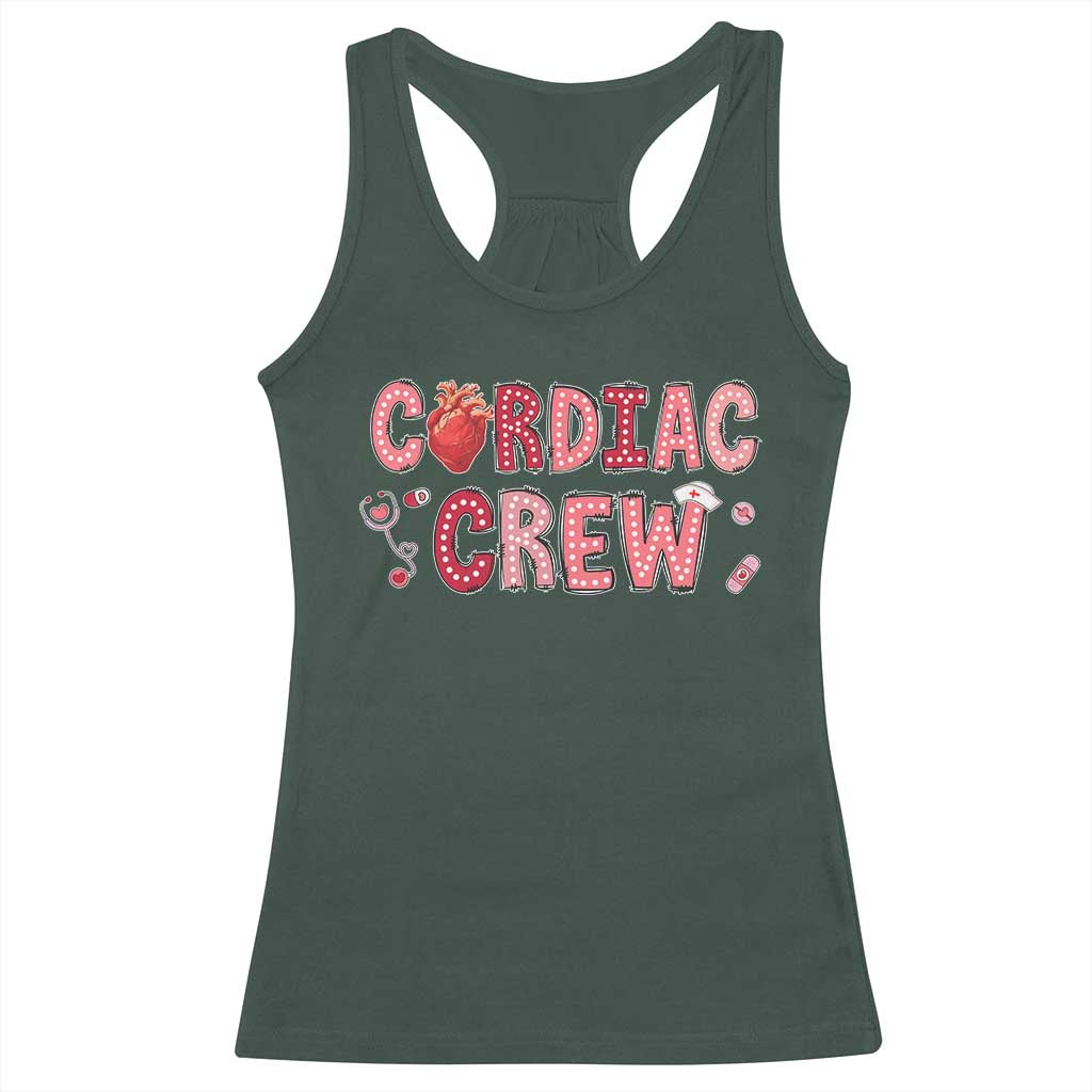 Valentine Cardiac Nurse Racerback Tank Top Heart Anatomy TS10 Dark Forest Green Print Your Wear