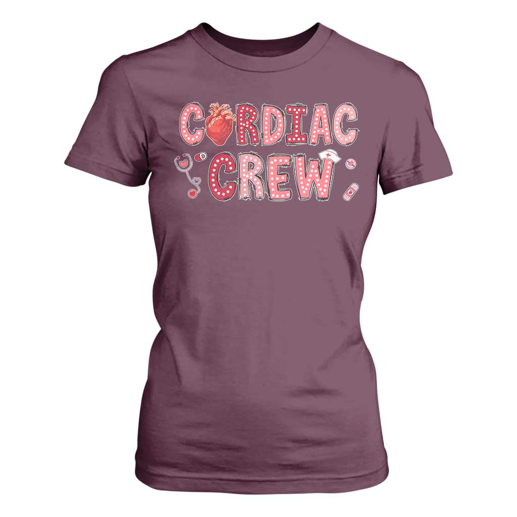 Valentine Cardiac Nurse T Shirt For Women Heart Anatomy TS10 Maroon Print Your Wear