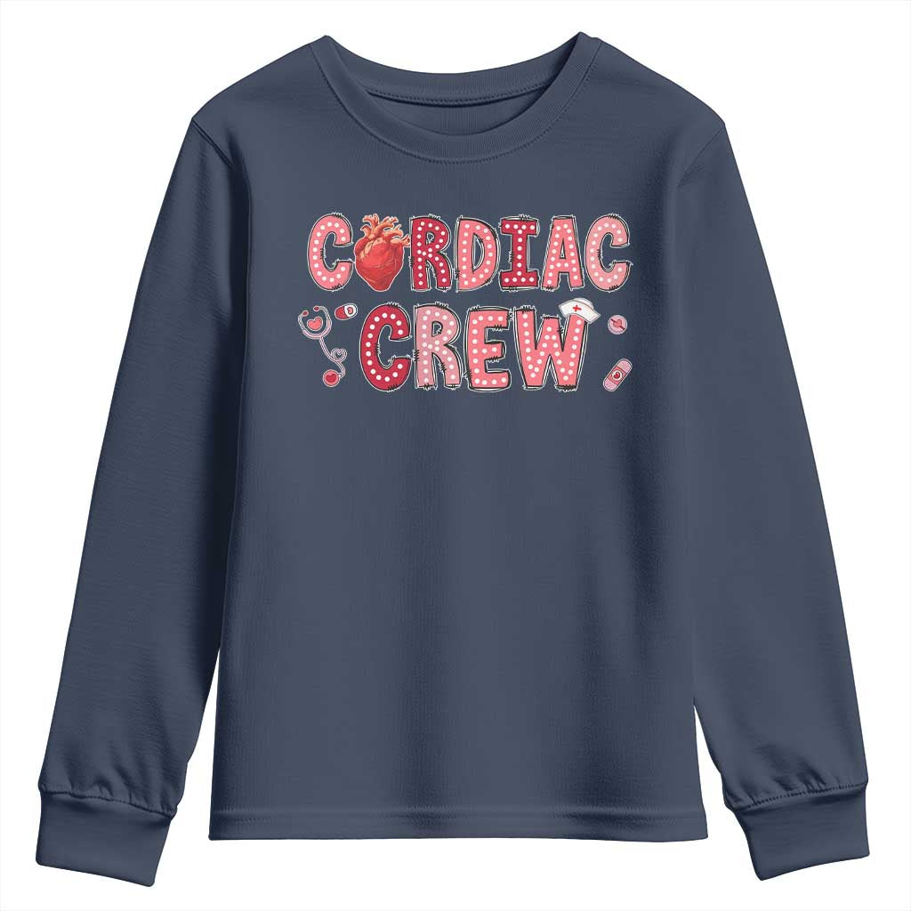 Valentine Cardiac Nurse Youth Sweatshirt Heart Anatomy TS10 Navy Print Your Wear