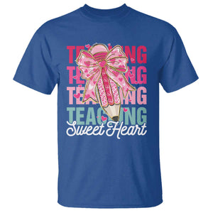 Teacher Valentine Coquette Bow T Shirt Teaching Sweethearts TS10 Royal Blue Print Your Wear