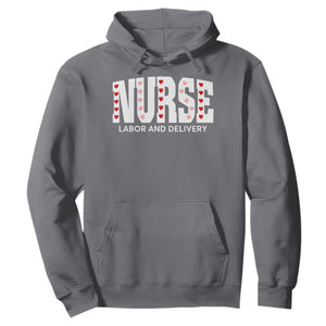 Nurse Labor and Delivery Hoodie L&D Maternity Nursing Baby Delivery Valentines Day Heart TS10 Charcoal Print Your Wear