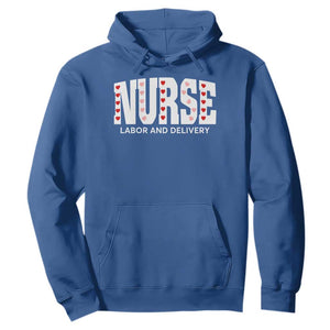Nurse Labor and Delivery Hoodie L&D Maternity Nursing Baby Delivery Valentines Day Heart TS10 Royal Blue Print Your Wear