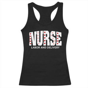 Nurse Labor and Delivery Racerback Tank Top L&D Maternity Nursing Baby Delivery Valentines Day Heart TS10 Black Print Your Wear