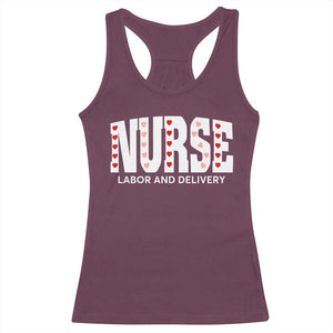 Nurse Labor and Delivery Racerback Tank Top L&D Maternity Nursing Baby Delivery Valentines Day Heart TS10 Maroon Print Your Wear