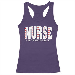 Nurse Labor and Delivery Racerback Tank Top L&D Maternity Nursing Baby Delivery Valentines Day Heart TS10 Purple Print Your Wear