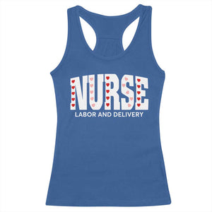 Nurse Labor and Delivery Racerback Tank Top L&D Maternity Nursing Baby Delivery Valentines Day Heart TS10 Royal Blue Print Your Wear