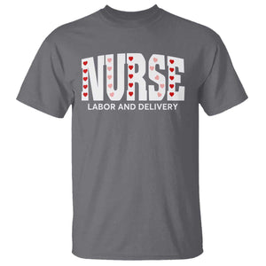 Nurse Labor and Delivery T Shirt L&D Maternity Nursing Baby Delivery Valentines Day Heart TS10 Charcoal Print Your Wear