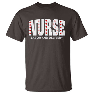 Nurse Labor and Delivery T Shirt L&D Maternity Nursing Baby Delivery Valentines Day Heart TS10 Dark Chocolate Print Your Wear