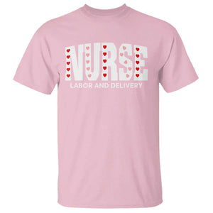 Nurse Labor and Delivery T Shirt L&D Maternity Nursing Baby Delivery Valentines Day Heart TS10 Light Pink Print Your Wear