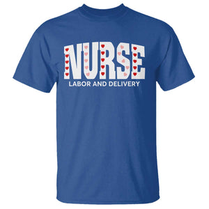 Nurse Labor and Delivery T Shirt L&D Maternity Nursing Baby Delivery Valentines Day Heart TS10 Royal Blue Print Your Wear