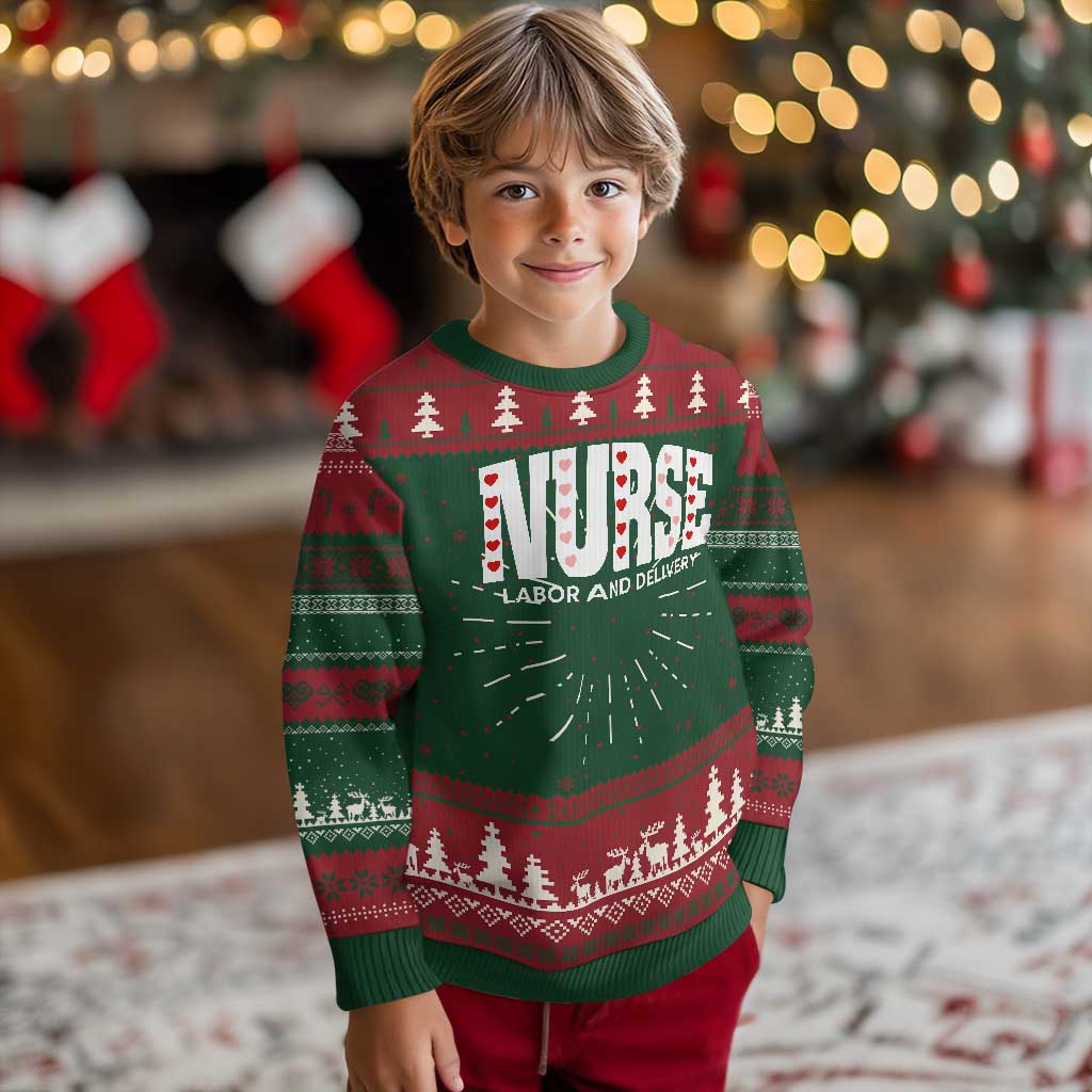 Nurse Labor and Delivery Knit Sweatshirt L&D Maternity Nursing Baby Delivery Valentines Day Heart TS10 Christmas Print Your Wear