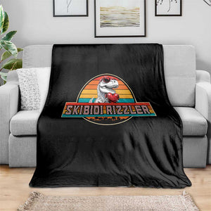 Vintage Valentines Dinosaur Throw Blanket Funny Dino Meme Skibidi Rizzler TS10 Print Your Wear