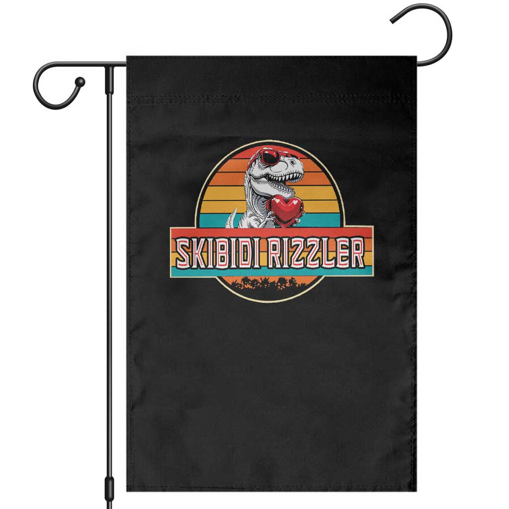 Vintage Valentines Dinosaur Garden Flag Funny Dino Meme Skibidi Rizzler TS10 Black Print Your Wear