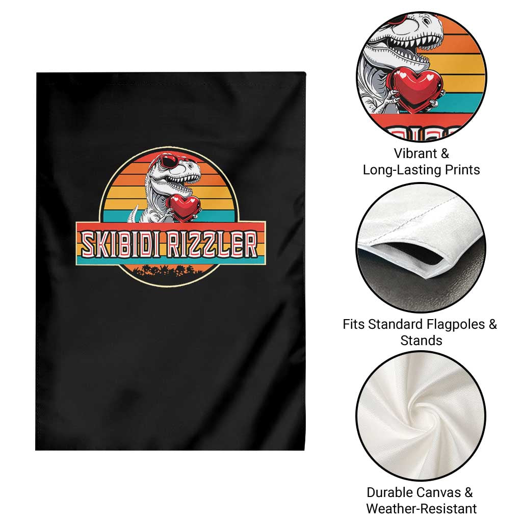 Vintage Valentines Dinosaur Garden Flag Funny Dino Meme Skibidi Rizzler TS10 Print Your Wear
