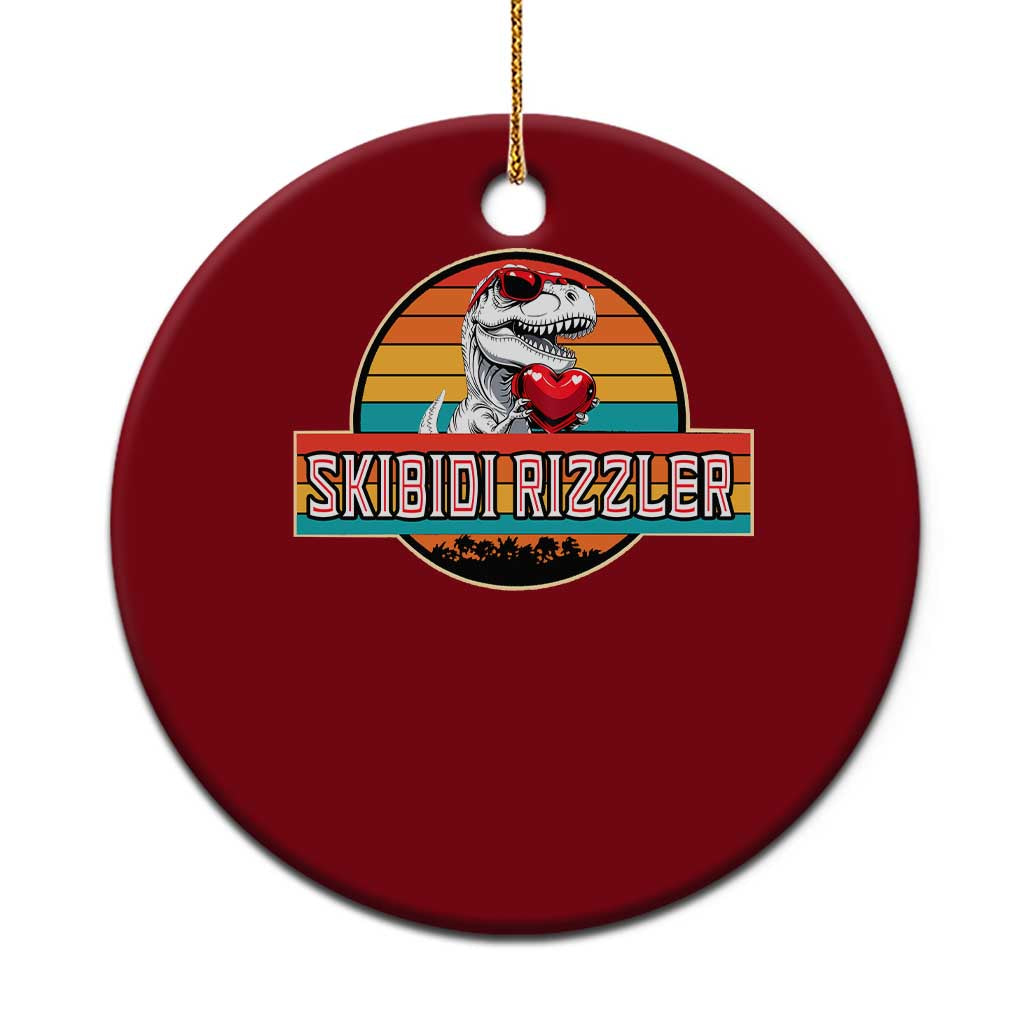 Vintage Valentines Dinosaur Ceramic Ornament Funny Dino Meme Skibidi Rizzler TS10 1pc Red Print Your Wear