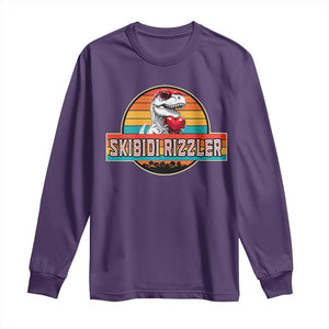 Vintage Valentines Dinosaur Long Sleeve Shirt Funny Dino Meme Skibidi Rizzler TS10 Purple Print Your Wear