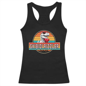 Vintage Valentines Dinosaur Racerback Tank Top Funny Dino Meme Skibidi Rizzler TS10 Black Print Your Wear