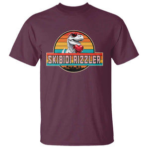Vintage Valentines Dinosaur T Shirt Funny Dino Meme Skibidi Rizzler TS10 Maroon Print Your Wear
