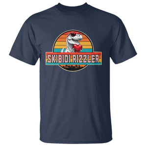 Vintage Valentines Dinosaur T Shirt Funny Dino Meme Skibidi Rizzler TS10 Navy Print Your Wear