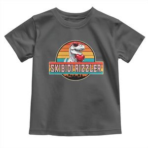 Vintage Valentines Dinosaur Toddler T Shirt Funny Dino Meme Skibidi Rizzler TS10 Dark Heather Print Your Wear