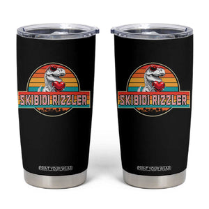 Vintage Valentines Dinosaur Tumbler Cup Funny Dino Meme Skibidi Rizzler TS10 Black Print Your Wear