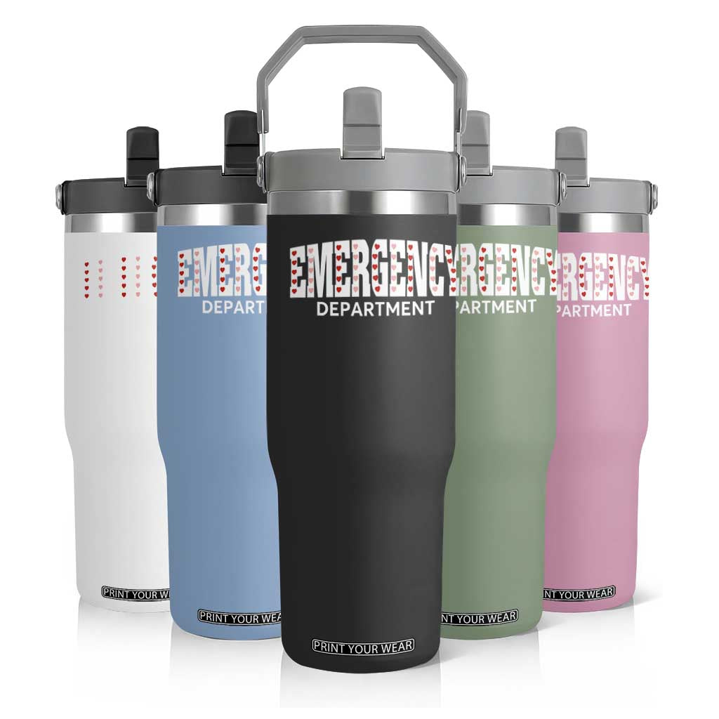 Emergency Department Flip Straw Tumbler Cute ER Nurse Gift TS10 Print Your Wear