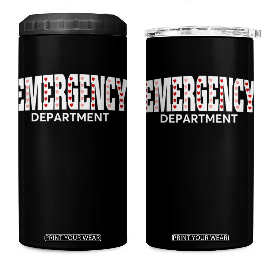 Emergency Department 4 in 1 Can Cooler Tumbler Cute ER Nurse Gift TS10 One Size: 16 oz Black Print Your Wear