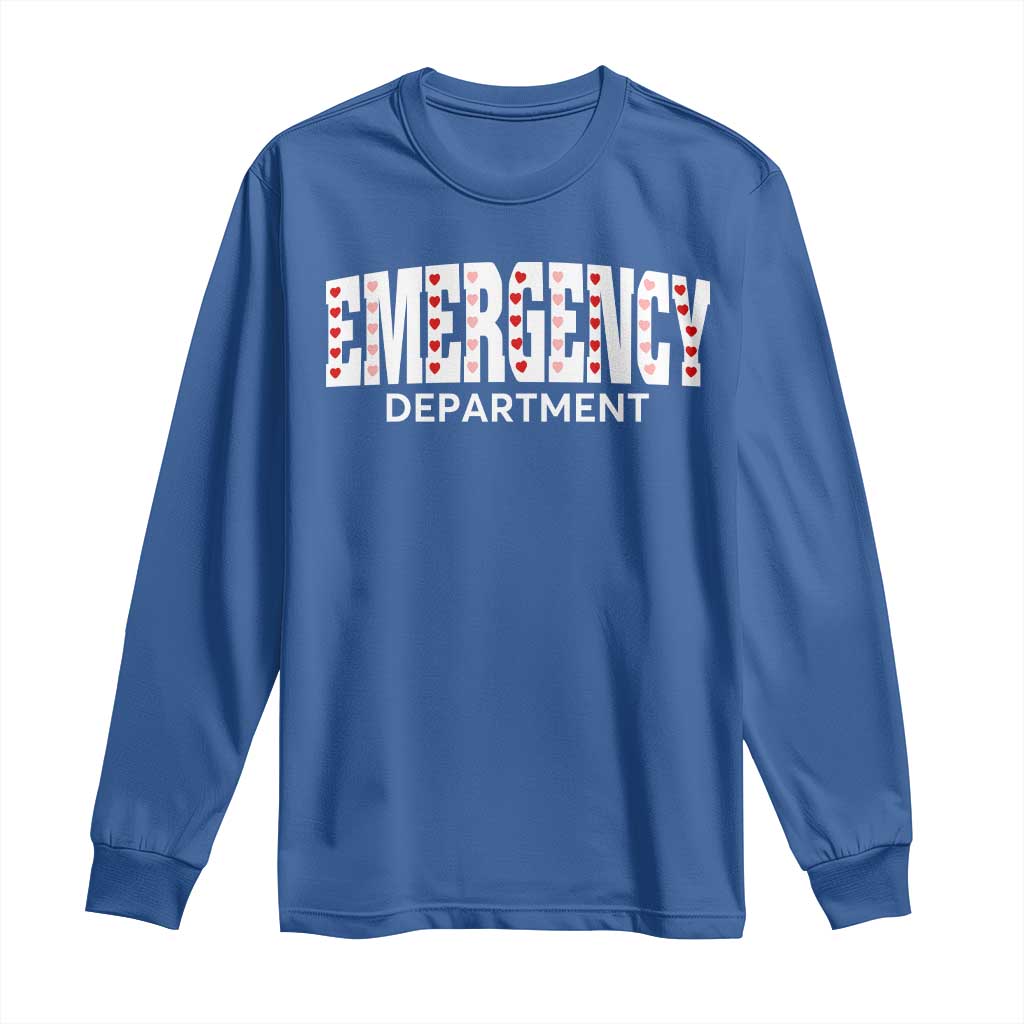 Emergency Department Long Sleeve Shirt Cute ER Nurse Gift TS10 Royal Blue Print Your Wear