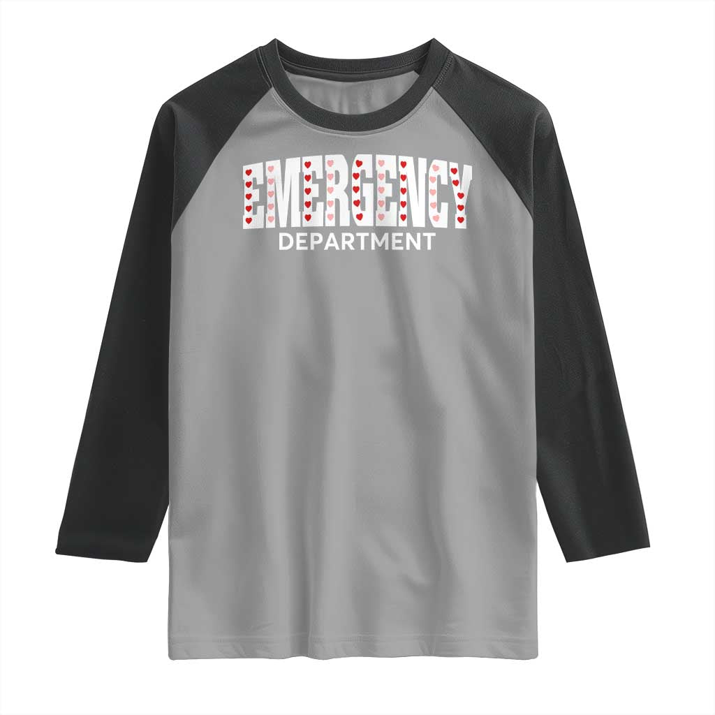 Emergency Department Raglan Shirt Cute ER Nurse Gift TS10 Sport Gray Black Print Your Wear