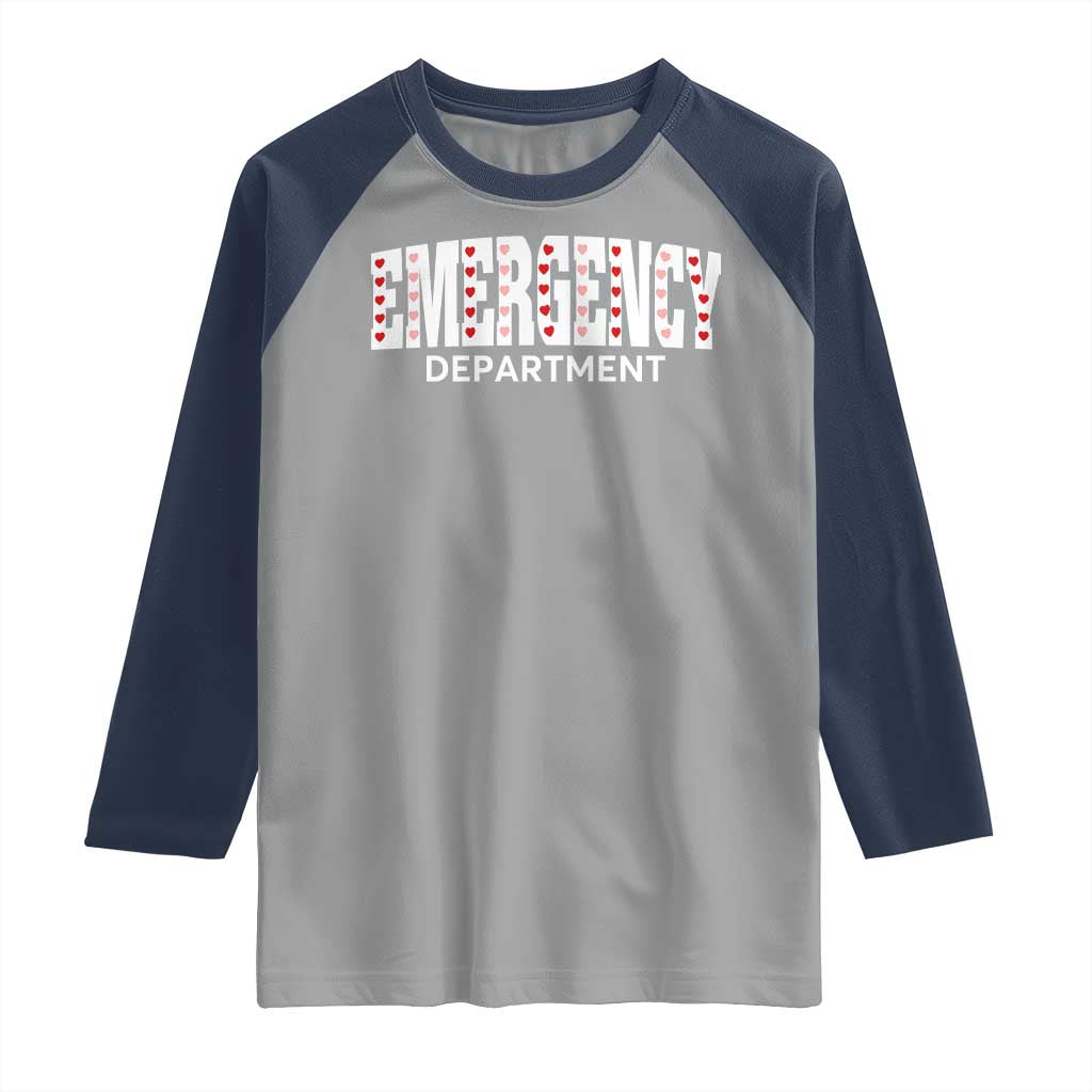 Emergency Department Raglan Shirt Cute ER Nurse Gift TS10 Sport Gray Navy Print Your Wear
