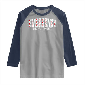 Emergency Department Raglan Shirt Cute ER Nurse Gift TS10 Sport Gray Navy Print Your Wear