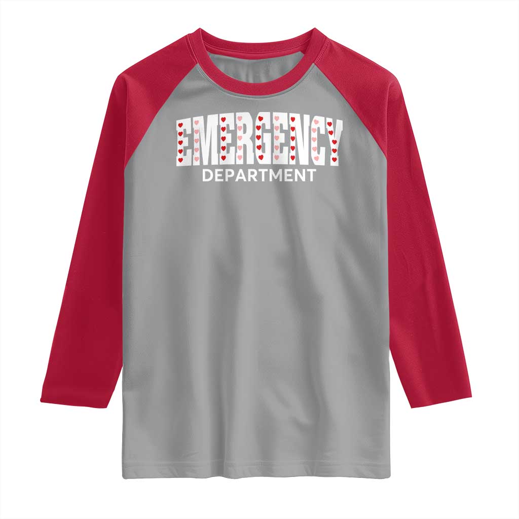 Emergency Department Raglan Shirt Cute ER Nurse Gift TS10 Sport Gray Red Print Your Wear