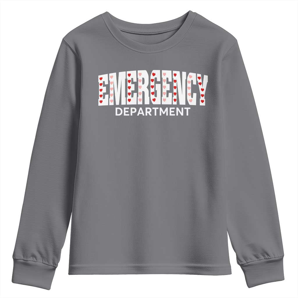 Emergency Department Youth Sweatshirt Cute ER Nurse Gift TS10 Charcoal Print Your Wear