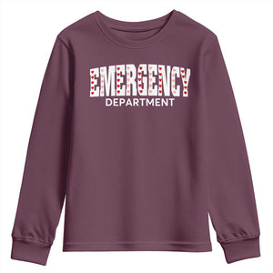 Emergency Department Youth Sweatshirt Cute ER Nurse Gift TS10 Maroon Print Your Wear