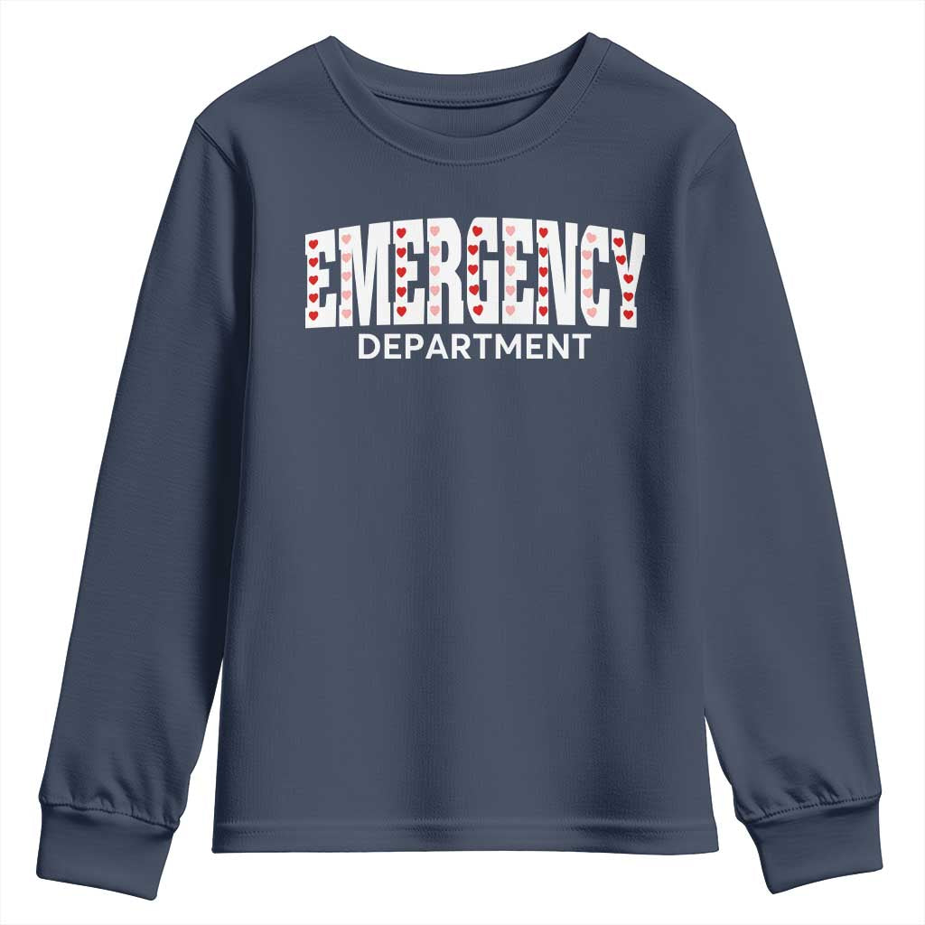 Emergency Department Youth Sweatshirt Cute ER Nurse Gift TS10 Navy Print Your Wear