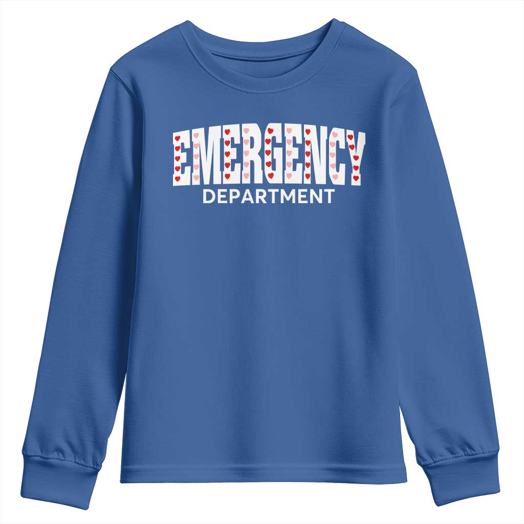 Emergency Department Youth Sweatshirt Cute ER Nurse Gift TS10 Royal Blue Print Your Wear