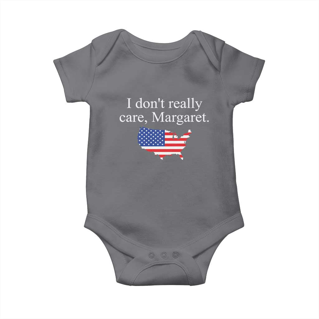 I Don't Really Care Margaret Vice President Jd Vance Baby Onesie USA Flag TS10 Charcoal Print Your Wear