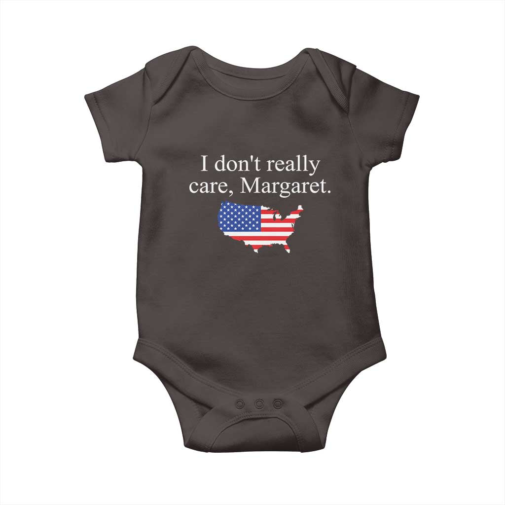 I Don't Really Care Margaret Vice President Jd Vance Baby Onesie USA Flag TS10 Dark Chocolate Print Your Wear