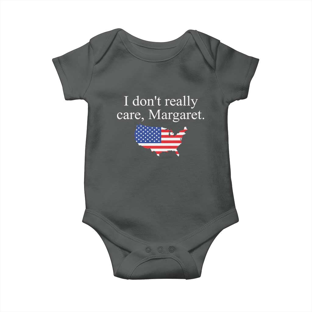 I Don't Really Care Margaret Vice President Jd Vance Baby Onesie USA Flag TS10 Dark Heather Print Your Wear