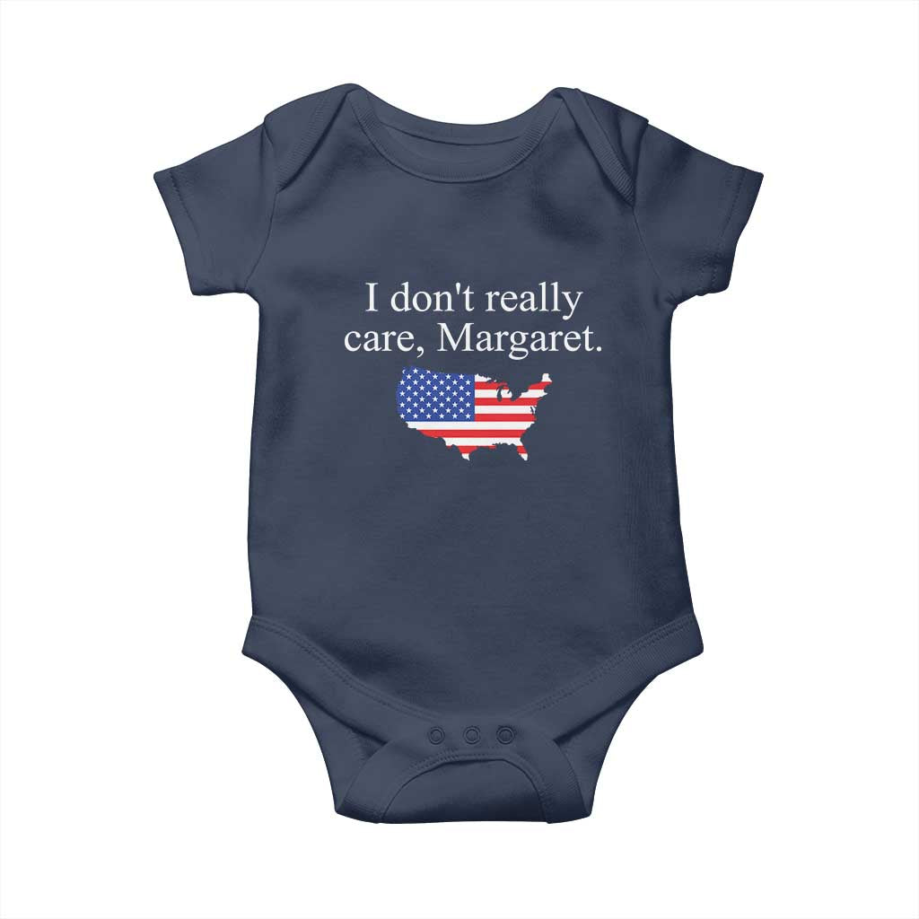 I Don't Really Care Margaret Vice President Jd Vance Baby Onesie USA Flag TS10 Navy Print Your Wear