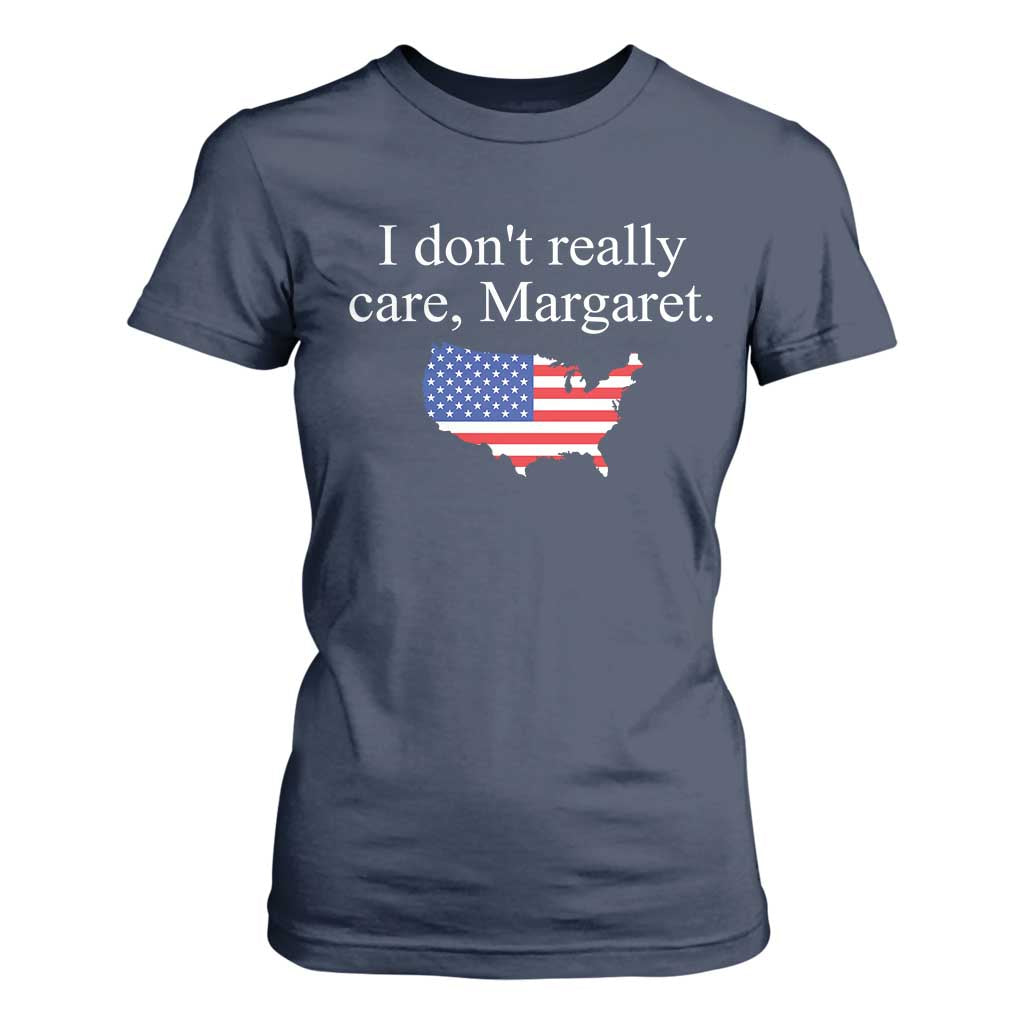 I Don't Really Care Margaret Vice President Jd Vance T Shirt For Women USA Flag TS10 Navy Print Your Wear