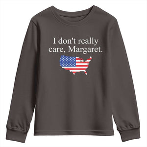 I Don't Really Care Margaret Vice President Jd Vance Youth Sweatshirt USA Flag TS10 Dark Chocolate Print Your Wear