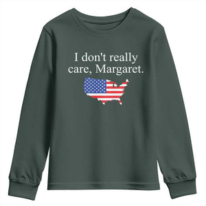 I Don't Really Care Margaret Vice President Jd Vance Youth Sweatshirt USA Flag TS10 Dark Forest Green Print Your Wear