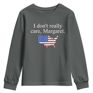 I Don't Really Care Margaret Vice President Jd Vance Youth Sweatshirt USA Flag TS10 Dark Heather Print Your Wear