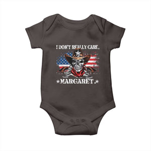 Vice President Jd Vance Baby Onesie Cowboy Skull American Flag I Don't Really Care Margaret TS10 Dark Chocolate Print Your Wear