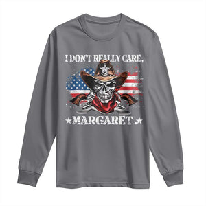 Vice President Jd Vance Long Sleeve Shirt Cowboy Skull American Flag I Don't Really Care Margaret TS10 Charcoal Print Your Wear