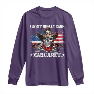 Vice President Jd Vance Long Sleeve Shirt Cowboy Skull American Flag I Don't Really Care Margaret TS10 Purple Print Your Wear
